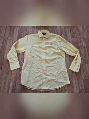 Lauren Ralph Lauren 100% Cotton Men's Yellow Striped Long Sleeve Shirt
